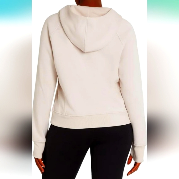 Danskin Womens Beige Half Zip Fleece Hoodie Cotton Blend NWT Size Medium - Picture 2 of 3